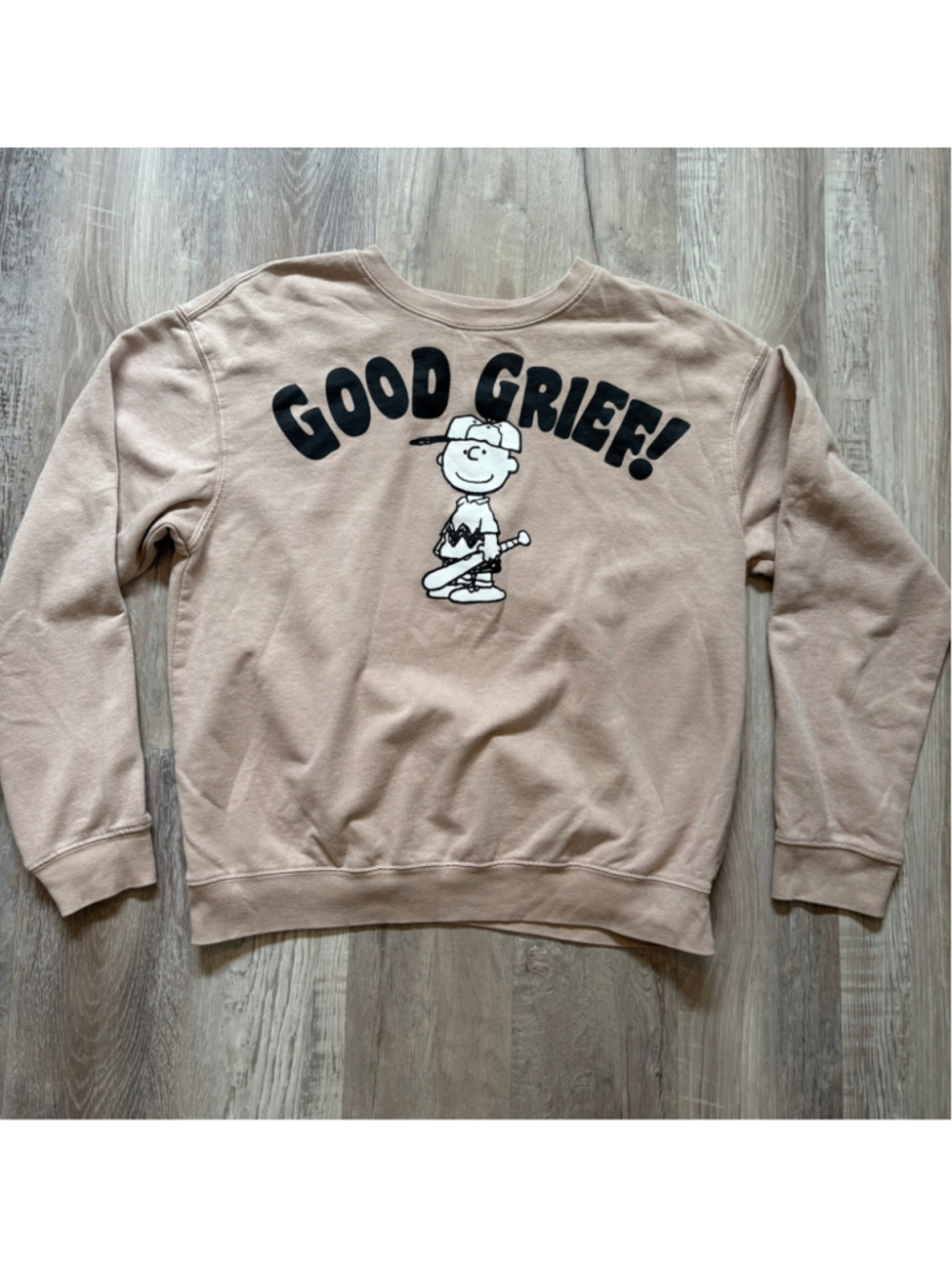 Peanuts Charlie Brown Good Grief Graphic Crewneck Sweatshirt Large